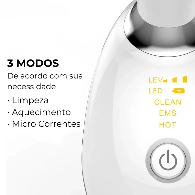Massageador Elétrico Facial – Reduz Rugas, Olheiras e Revitaliza o Pescoço - DermaGlow